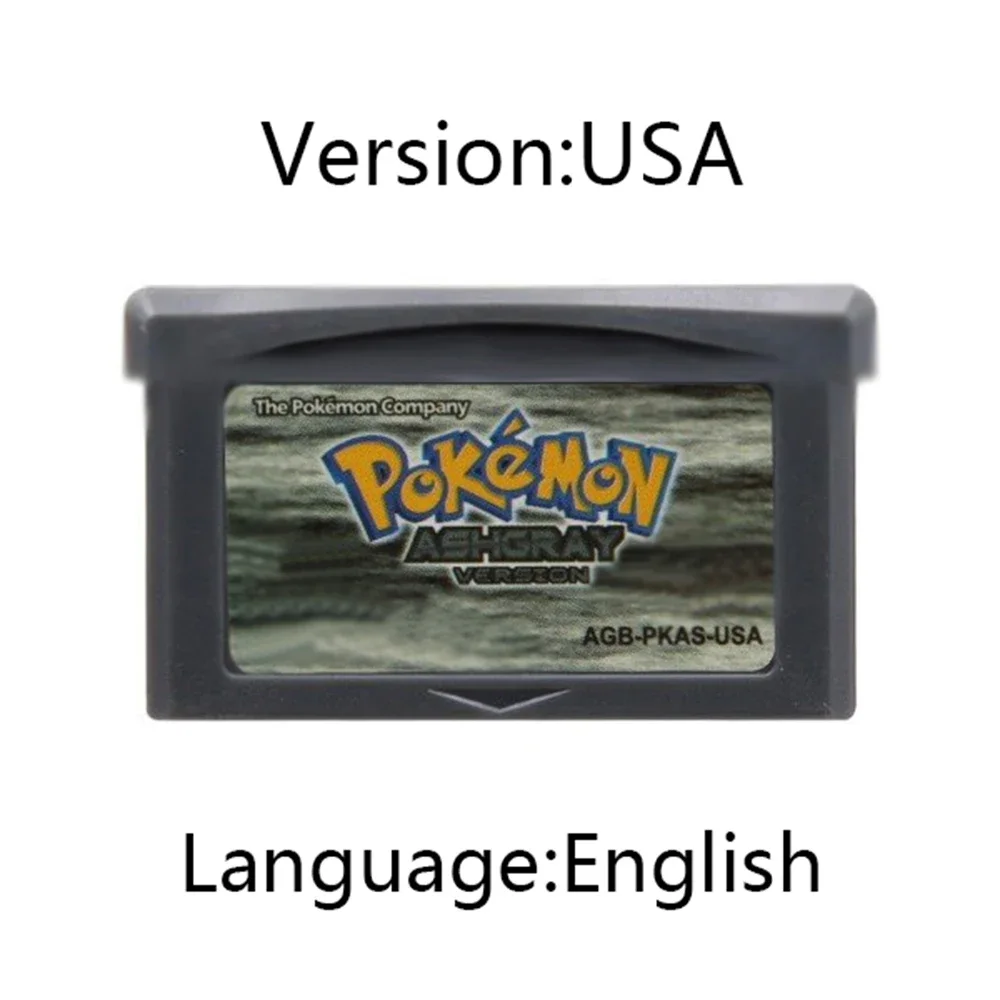 GBA Game Cartridge 32 Bit Video Game Console Card Pokemon Series My Ass Liquid Crystal Ashgray Moemon Emerald Snakewood for GBA