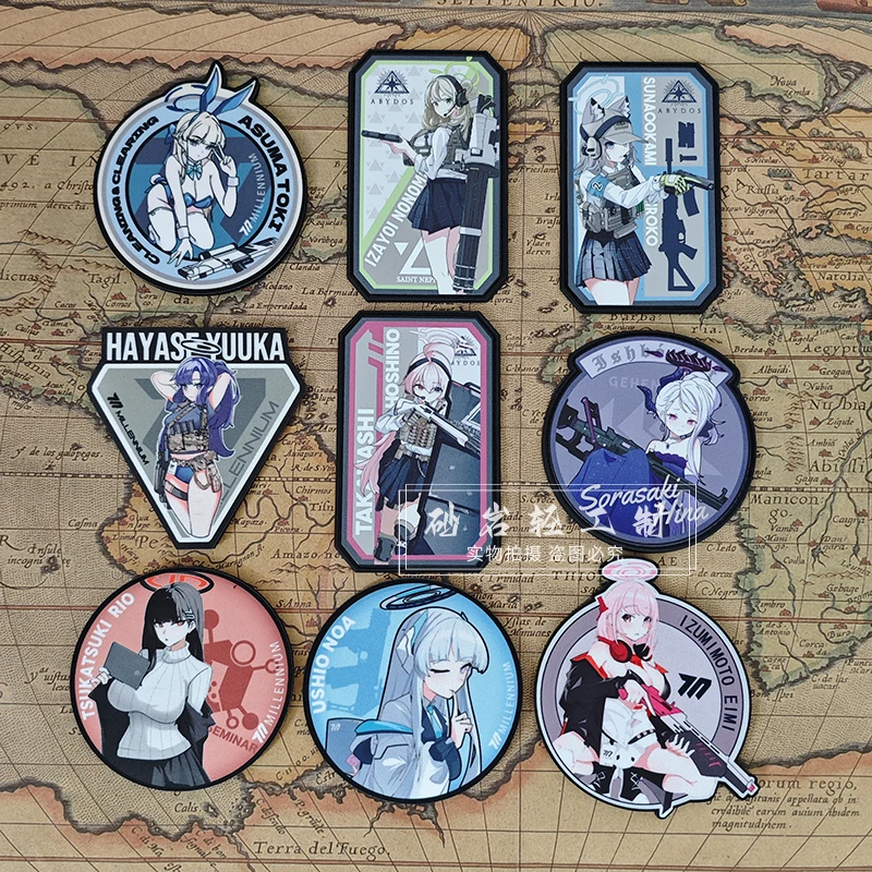 

Blue Archives Homo Peripheral Patch Print Tactical Gun Girl Badge Shirako Hoshino Nonomiya for Clothing Backpack Armband