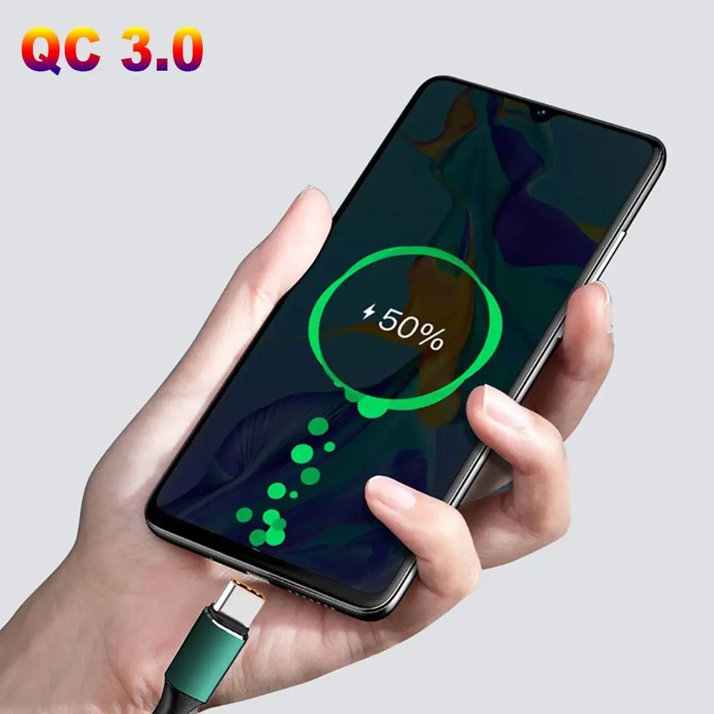 120W 6A USB Type C Cable Fast Charging Data Line Durable Super Speed Extra Thick For OPPO VIVO Oneplus Xiaomi Huawei 1/2/3m