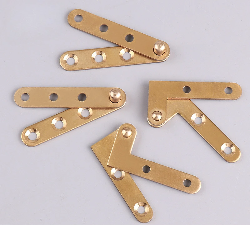 4Pairs Brass Pivot Cabinet Door Hinge Top Bottom Mount With Screws