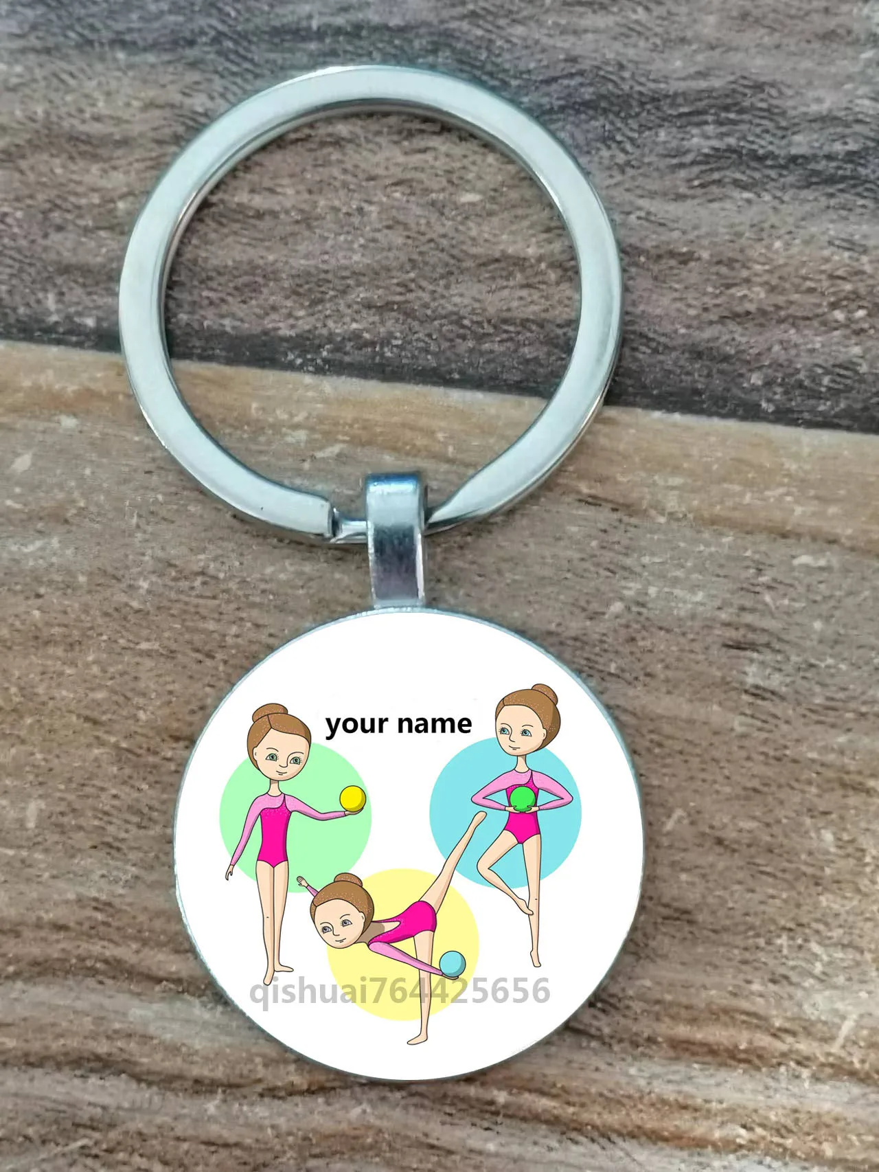 Diy Custom Name / Rhythmische Gymnastik Schlüsselanhänger / Turnerin Custom Name, Design Gymnastik Private Custom Name Schlüsselanhänger Anhänger Com – Detail 9