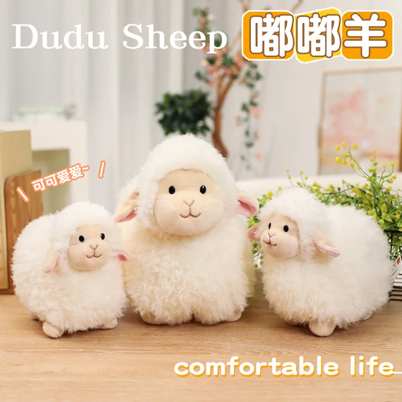

Kawaii Furry Sweet White Sheep Lam Alpaca Plush Doll Soft Stuffed Fat Sheep Plushie Accompany Pillow Cute Gift For Kid Birthday