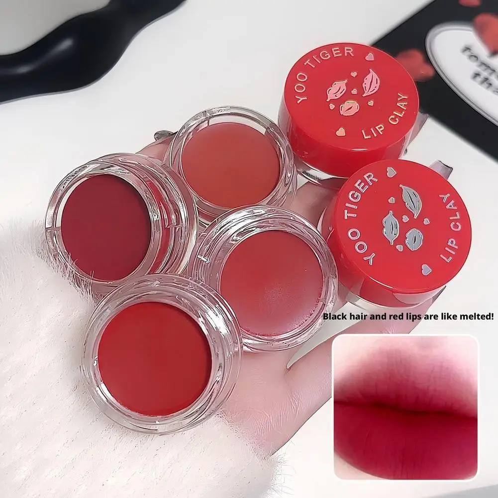 Rossetto al fango per labbra Fard naturale opaco alla pesca Crema Trucco duraturo Tazza antiaderente Tinta per labbra rosse Fard in mousse