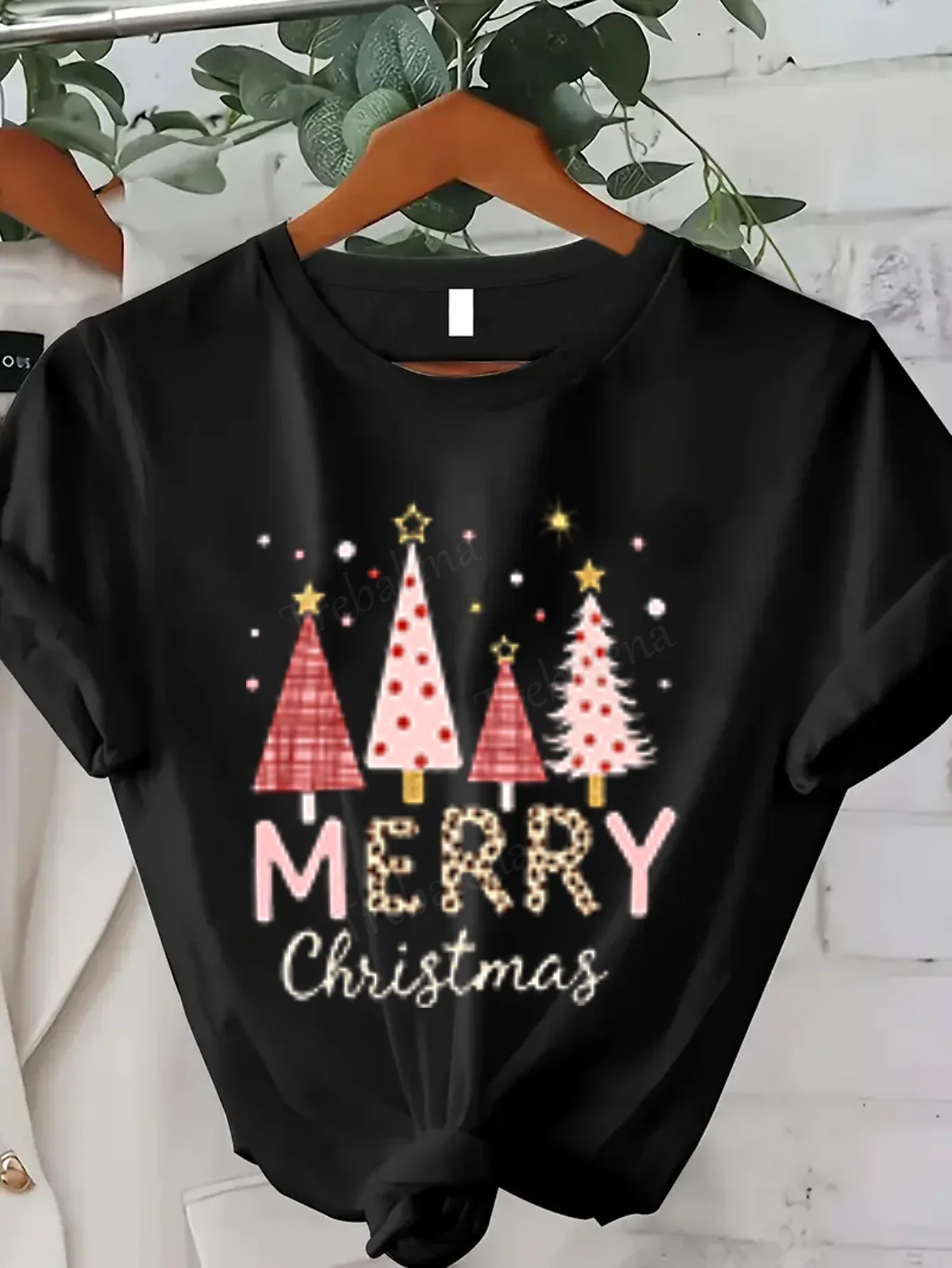 تي شيرت نسائي عيد ميلاد سعيد تي شيرت نسائي، قمة عطلة احتفالية #1