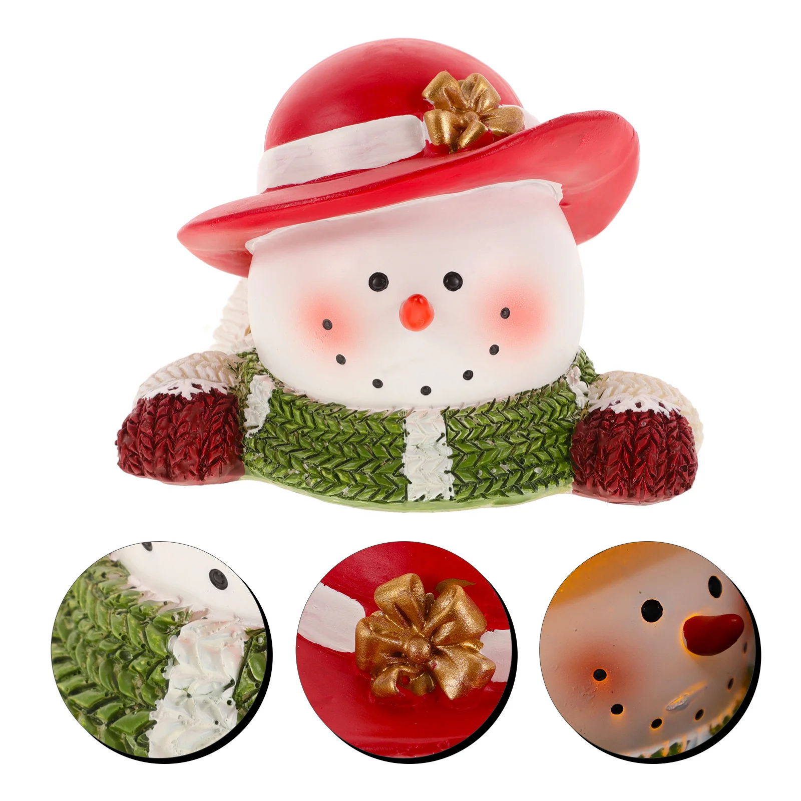 

Small Resin Snowman Bust Christmas Statue Cute Winter Snowman Decoration Xmas Party Favor Holiday Ornament Christmas Statue