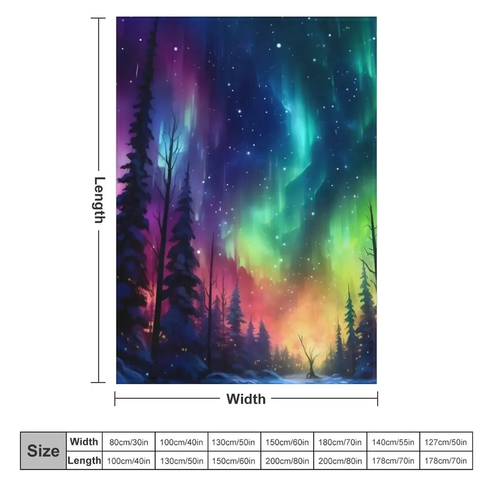 Aurora Borealis Enchanted Glowing Neon Forest Throw Blanket Kid'S Hair Summer Beddings Blankets