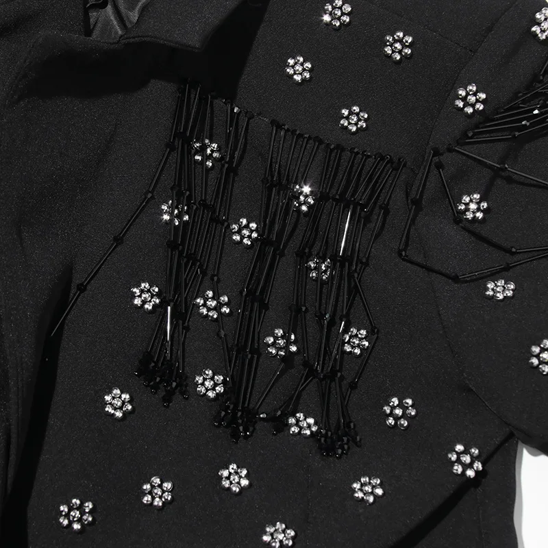 FANAN Moda Nappa Design Vita raccolta Blazer per le donne Giubbotti con diamanti impiombati Cappotti streetwear Donna 2025 Primavera Nuovo