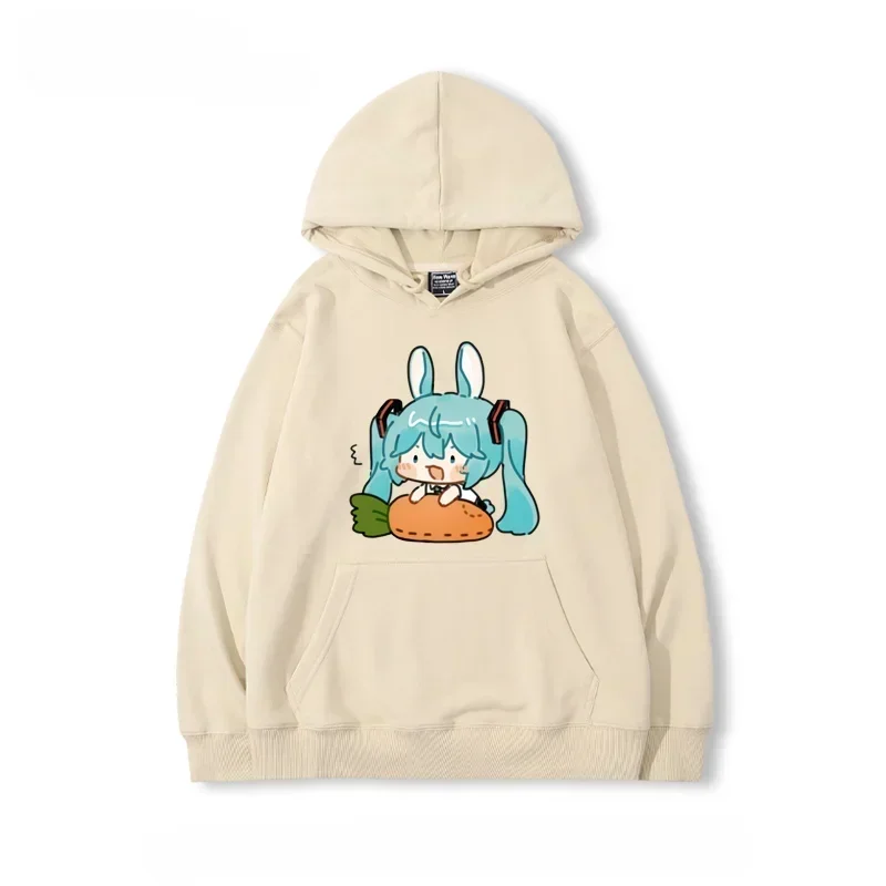 Cartoon Hatsune Miku Printed Casual Fleece Hoodie Men\'s and Women\'s Same Cotton High Quality Fashion Loose Women\'s Hoodie