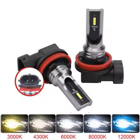 2Pcs New H8 H11 LED Car Headlight Kit H16JP 9005 HB3 9006 HB4 LED Bulb Car Headlamp Fog Light Turbo Lamp 12V 6500K Automobiles