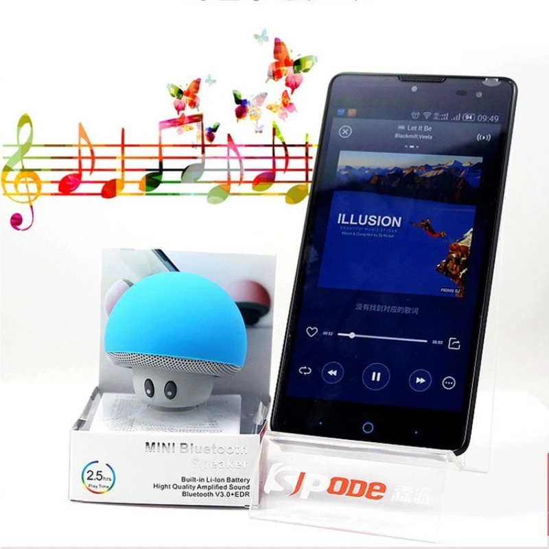 Mini Bluetooth Speakers Wireless Mushroom Design Portable Speaker Small Stereo Waterproof Suction Cup Phone Holder мини колонки - Image 3