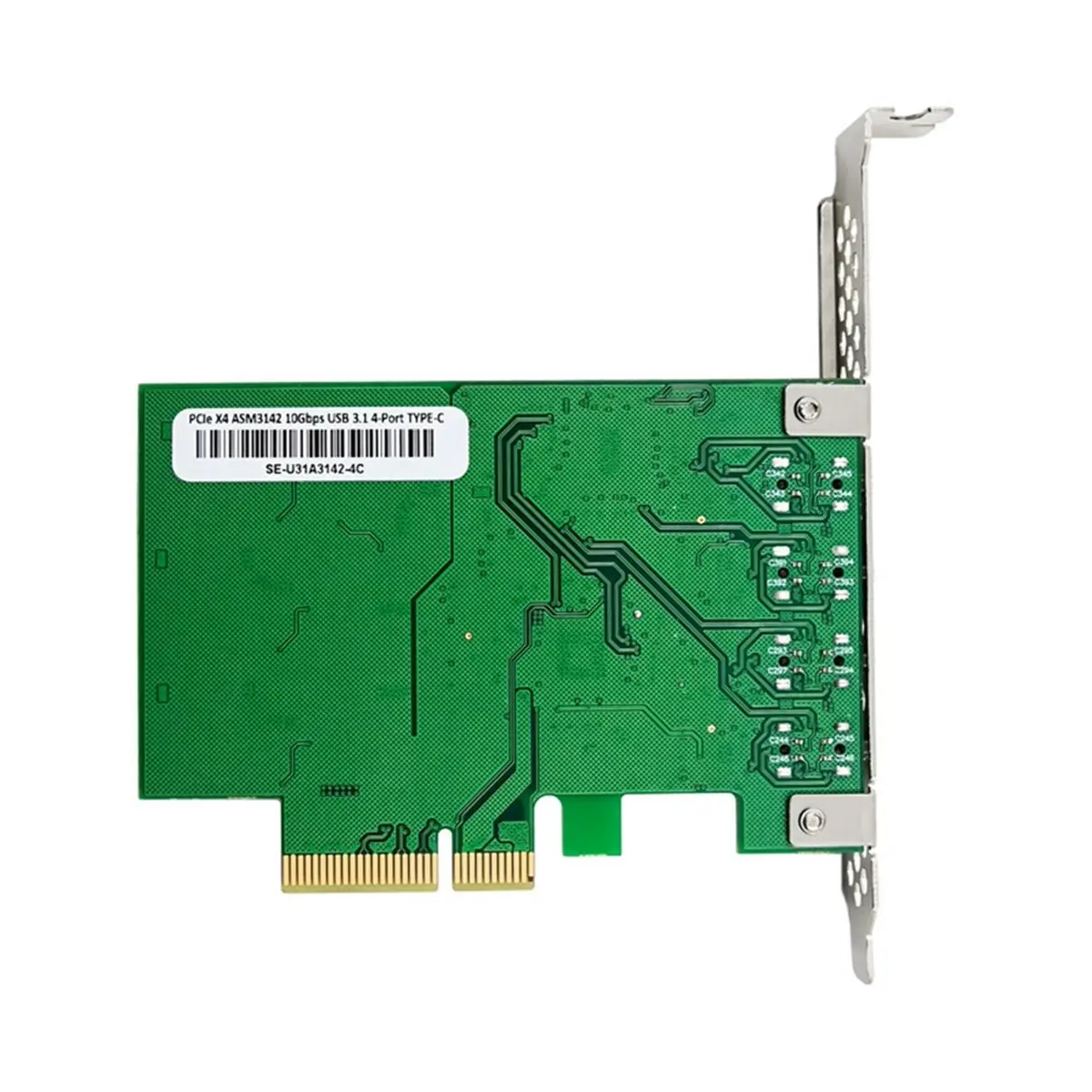 NEW FACTORY~PCIe X4 ASM3142 10Gbps USB3.1 4-Port Type-C Expansion Card USB 3.1 PCIE Raiser Card PCI-E to USB3.1 Type-C Adapter C
