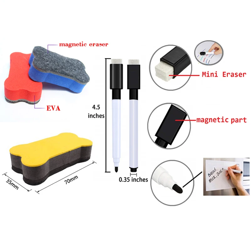 A2 + A3 Paket Magnetische Whiteboard Kühlschrank Aufkleber Kinder Zeichnung Bord Nachricht Trockenen Löschen Weiß Board Bulletin Board