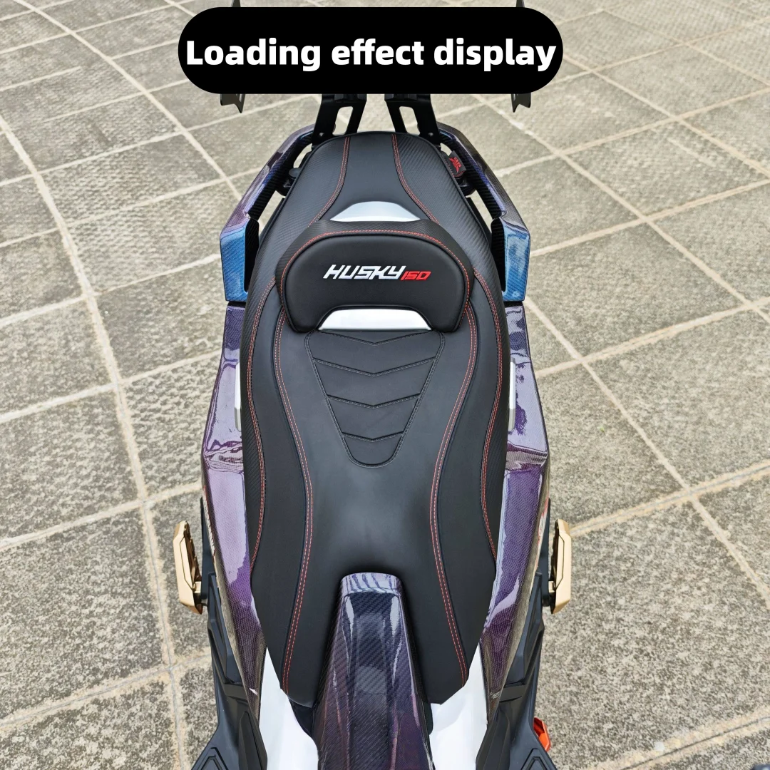 For SYM Husky 150 seat modification assembly, soft lumbar support, non-destructive installation of seat cushion.