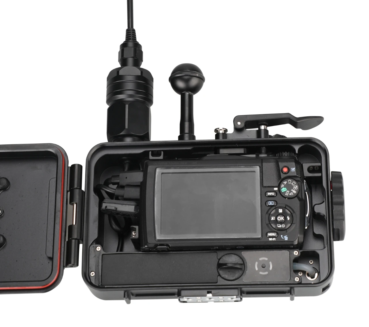 Weefine Olympus TG5 WFH TG6 Pro مبيت كاميرا مقاوم للماء فراغ سبائك الألومنيوم حافظة كاميرا الغوص تحت الماء التصوير #4