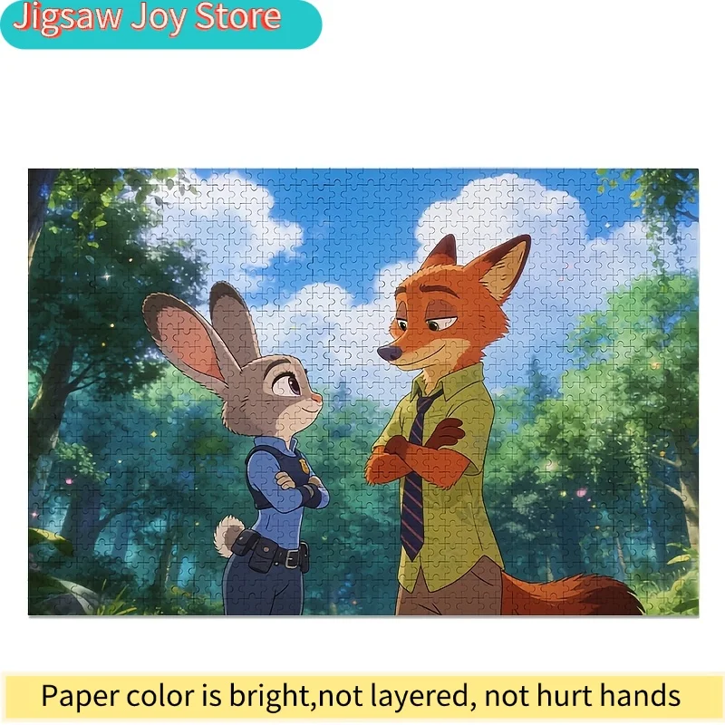 1000 stuks Disney Crazy City Judy Hopps & Nick Wilde puzzel geschikt voor &, doe-het-zelf uitdagende verzamelobject voor woondecoratie, spellen, /V