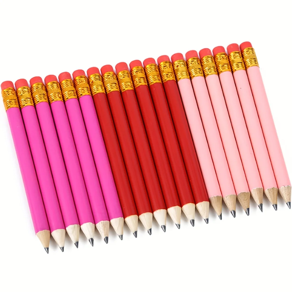 30 pieces of personalized custom short pencils. Wooden pencils, suitable for writing and drawing. Stationery items.