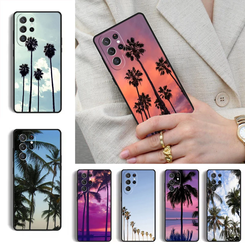 palm trees sky Phone Case for Samsung Galaxy S26 S25 Ultra S24 S23 S22 S21 Plus Note 10 Bumper Cover
