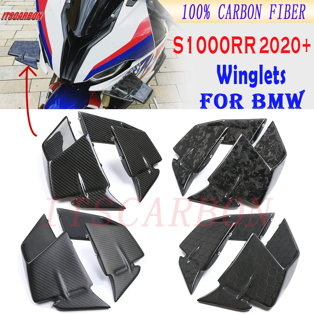 

For BMW S1000RR BMWS1000RR 2020 2021 2022 100% Pure Carbon Fiber Aerodynamic Wing Wind Spoilers Deflector Winglets