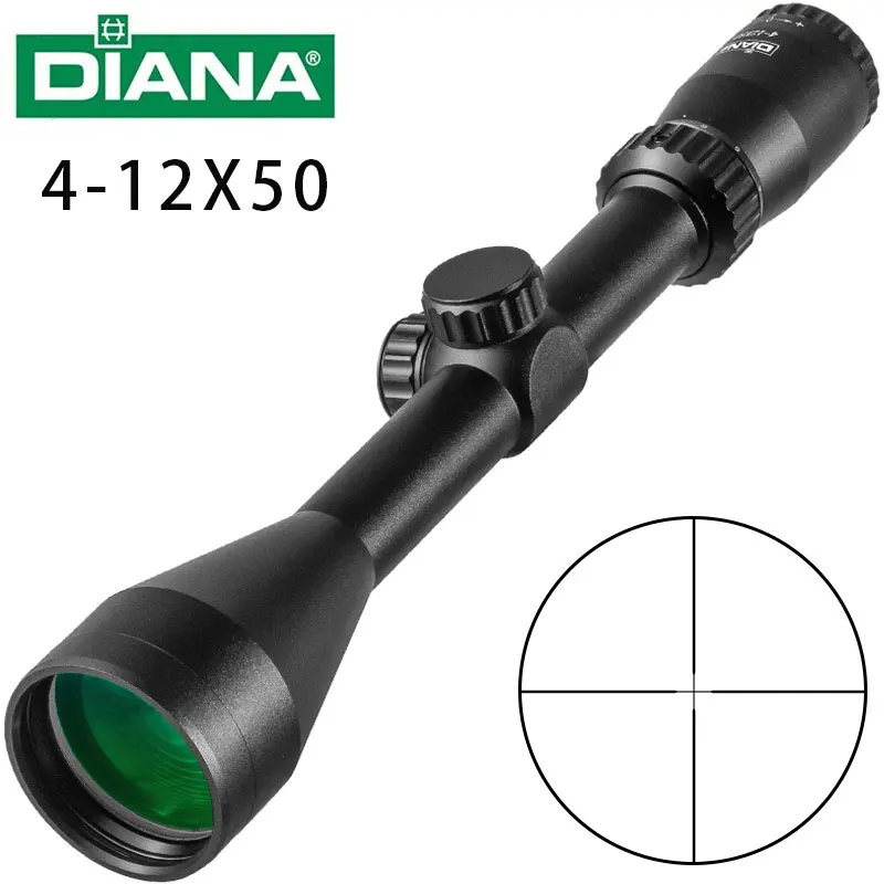 DIANA 4-12x50 HD Hunting Scopes 1/4 MOA Rifle Scope Optics System Clear at Dawn Dark Riflescope Sight