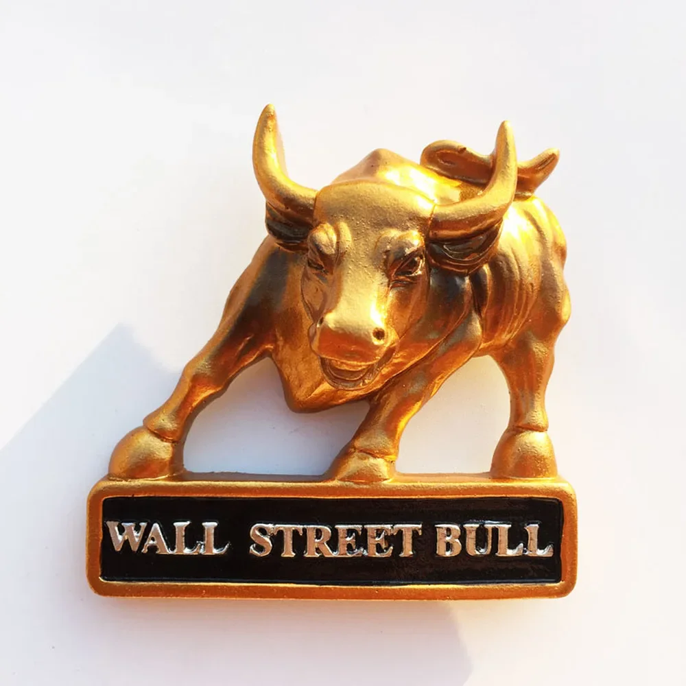 BABELEMI 3D UAS Wall Street Bull Travel Tourist Souvenirs Refrigerator Magnets Fridge Magnet Home Decor