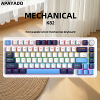 K82 Mechanical Keyboard 82-Key  75% Wired Tape-c Hot Swapable Blue Red Switches Gaming Accessories Cool Backlight Windows & Mac