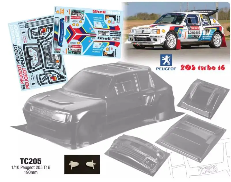 TC124 ランチア デルタ S4 ラリーカー クリア未塗装ポリカーボネート