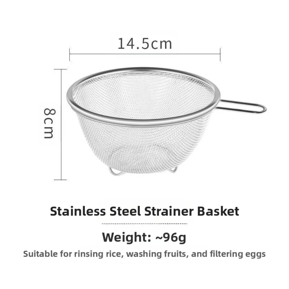 1PCS Thickened Stainless Steel Microporous Colander Drain Basket For Rice Washing And Controlled Washing Of Vegetable Basin