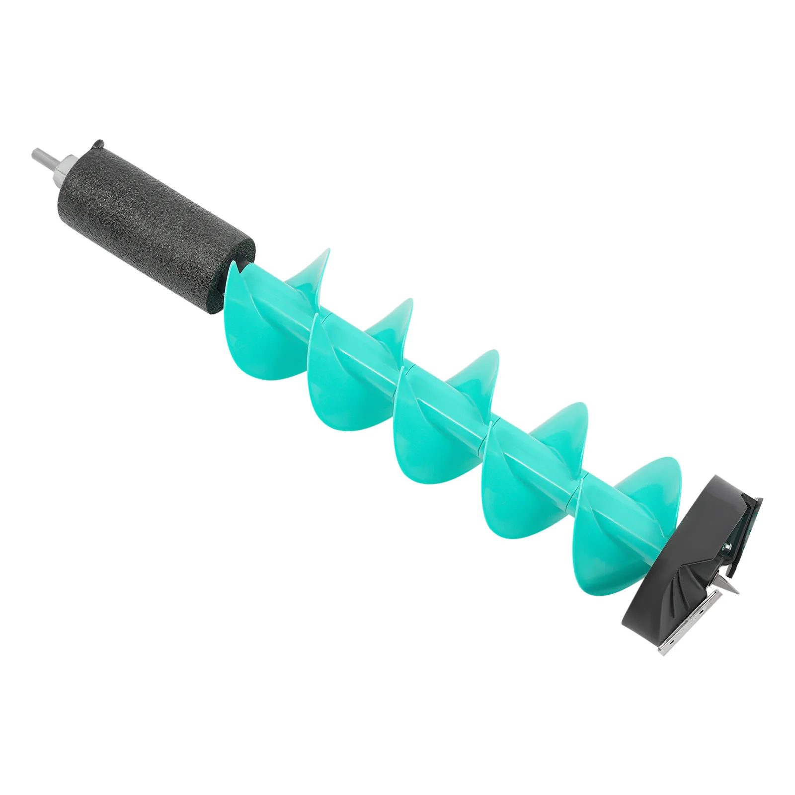 Modern Ice Fishing Auger Ice Drill Bit Replacement Accessory Blue Color Multi Material Aluminum Alloy Nylon Stainless Steel PE Adopted Die Casting & Spraying Paint Process Overall Dimension 15x75cm Lightweight Ice Hole Drilling Tool