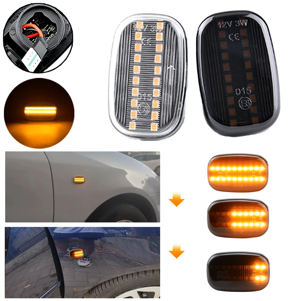 

For Toyota Corolla Celica Caldina Camry Hilux Probox Fielder Avensis RAV4 Prius Runx Led Dynamic Side Marker Turn Signal Lights