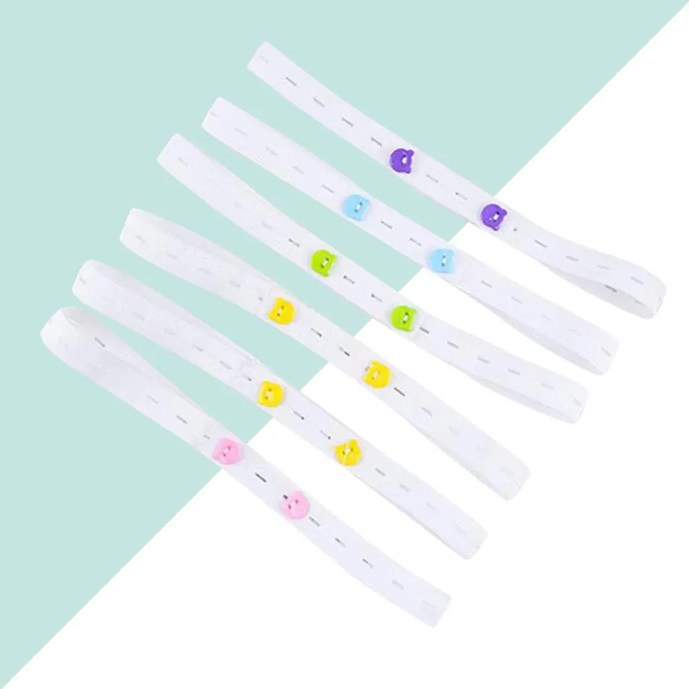 20Pcs Infant Diaper Tape Fold Over Elastic Adjustable Buckle Fixing Belt Diaper Strips Belts Two Buttons Random Color