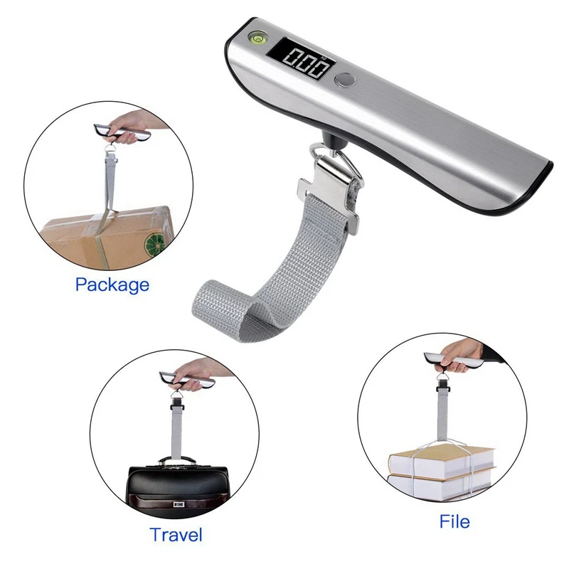 Portable Mini Suitcase Scale LED Display 50Kg/110Lb Digital Luggage Scale For Travel Bag Hanging Scales Weighing Balance