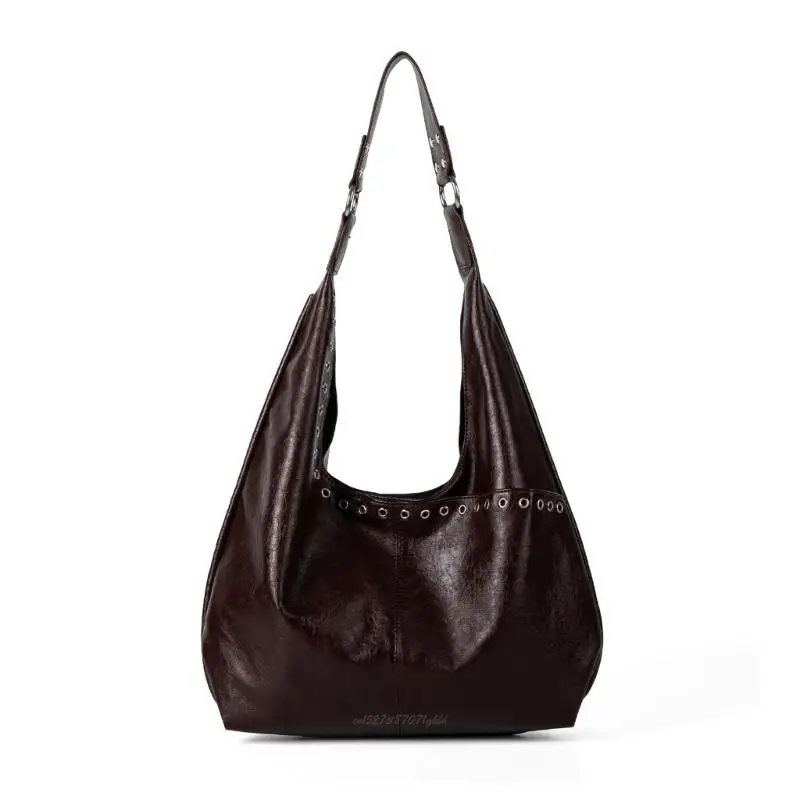 X5XA Faux Leather Purses Toted Bag for Women Slouchy Hobos Bag Winter Fall Purses Shoulder Bag Top Handle Satchel Handbags