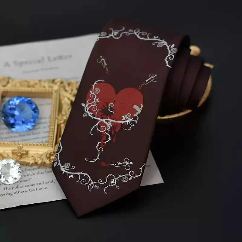 

Оригинальная рубашка JK, галстук, индивидуальная мода, унисекс, черный и красный, красивый костюм в стиле панк, аксессуары для косплея, галстук