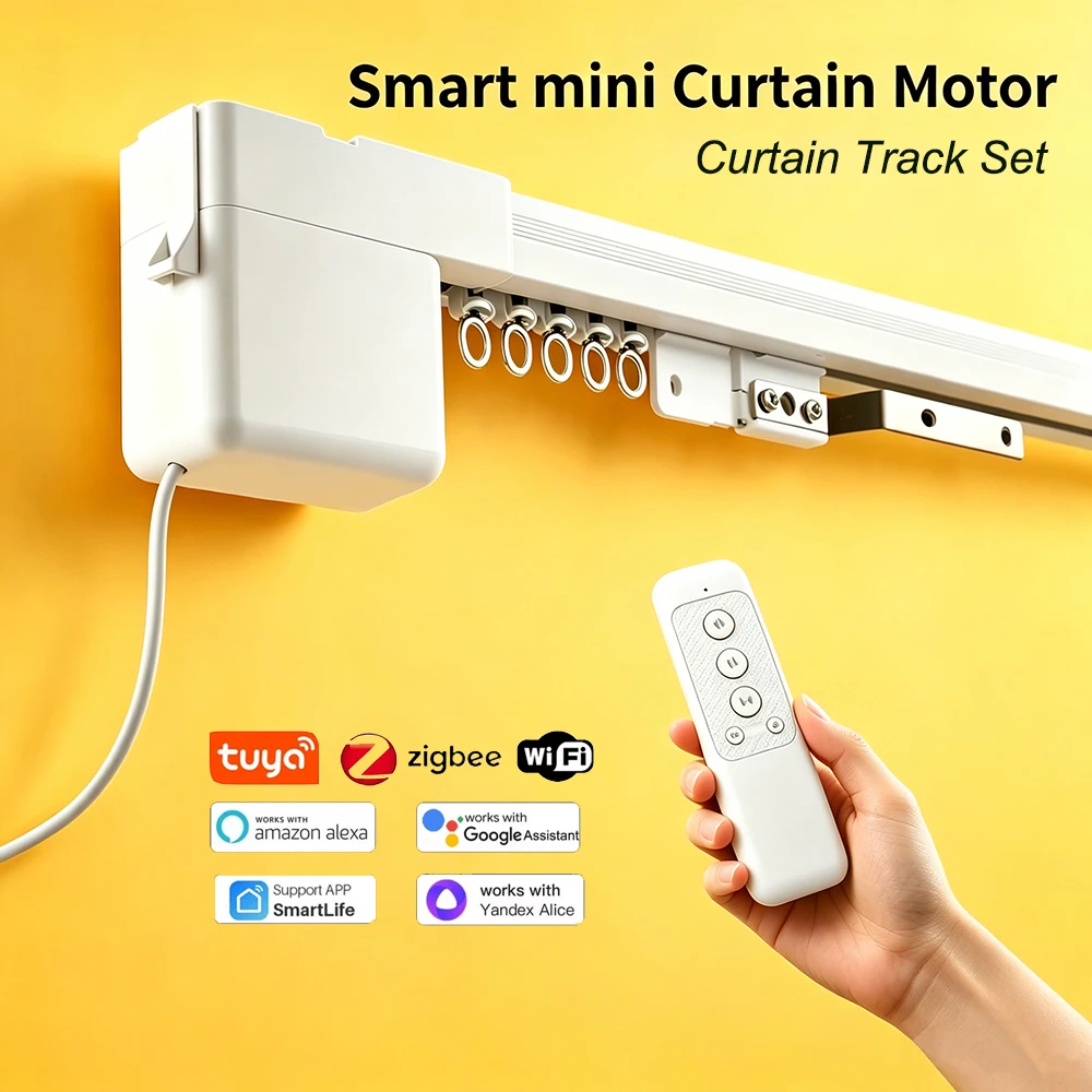 Tuya Zigbee Mini Smart Vorhangmotor Elektrisches Fensterbehandlungssystem Kompatibel mit Alexa Google Assistant Smartlife