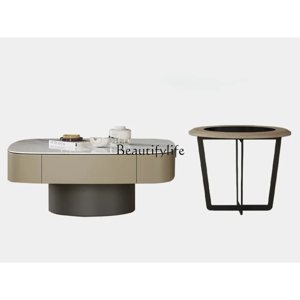 Light Luxury Modern Microlite Coffee Table Living Room Home Minimalist Internet Celebrity Square Child and Mother Tea Table