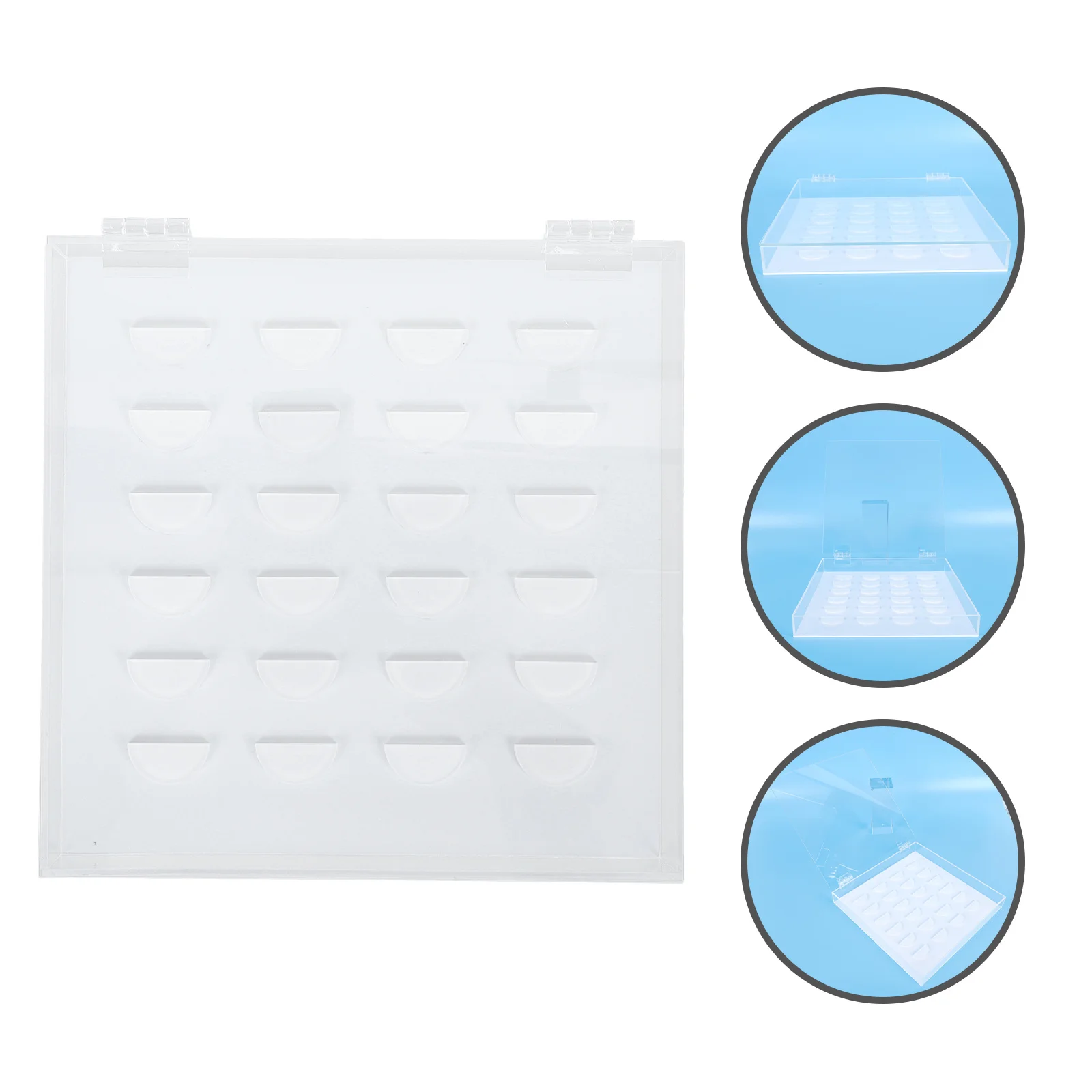 

1Pcs False Eyelash Storage Box Acrylic Durable Lash Display Case White Monolayer Eyelash Organizer for Salon Home Makeup