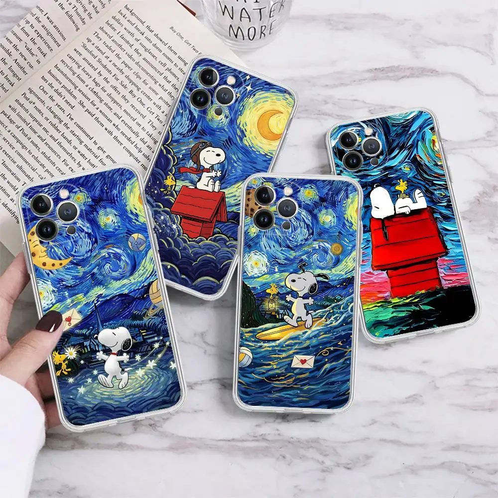 

Classic Comic S-Snoopy Transparent Soft Phone Case For IPhone 15 12 14 16 17 13 Plus 11 Pro Max 13 Pro