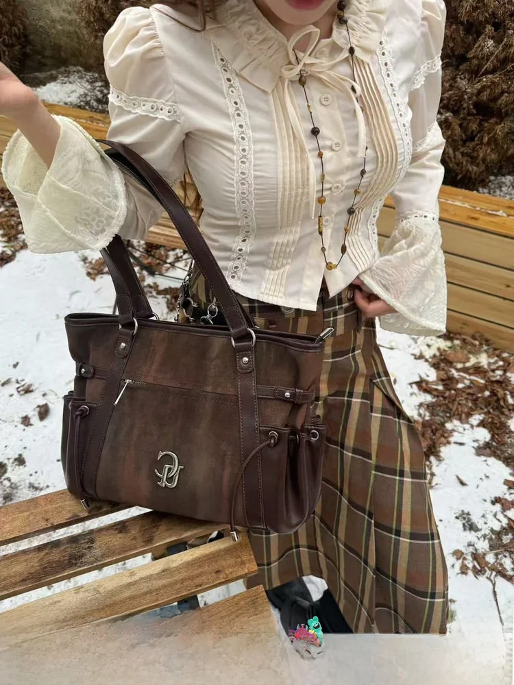 

Культиватор, оригинальная винтажная лоскутная сумка с эффектом омбре, большая вместительная сумка-тоут, повседневная простая сумка из полиэстера