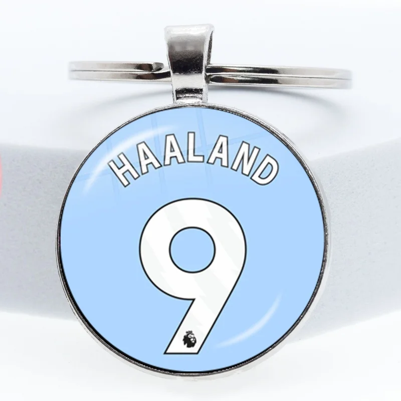 Soccer Legends Jersey Keychain  Football Players Messi Ronaldo Neymar Glass Cabochon KeyRing Bag Car Key Chain Jewelry Gifts
