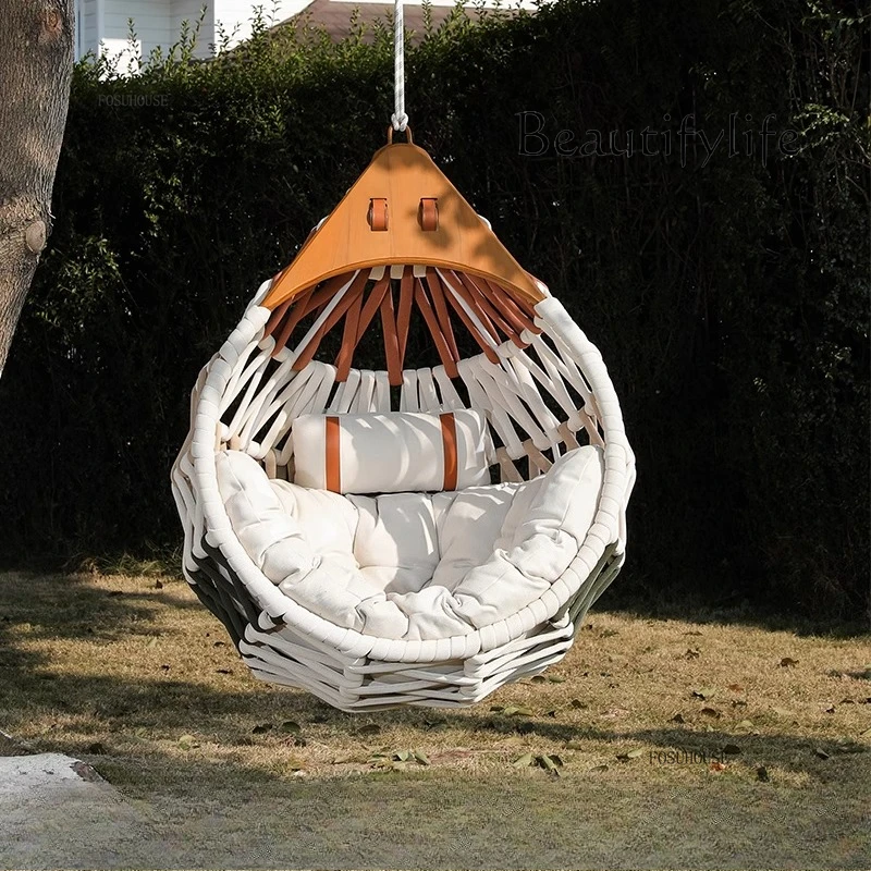 

Nordic Garden Patio Swings Outdoor Hanging Basket Rattan Chair Balcony Home Swing Chair Indoor Lazy Leisure Hammock Furniture
