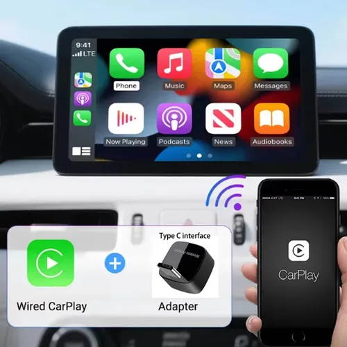 Imagen 2 del producto Skilldrive 2026 2 en 1 Ultra Mini adaptador CarPlay inalámbrico Android Auto AI caja inteligente sistemas inteligentes para coche CarPlay con cable