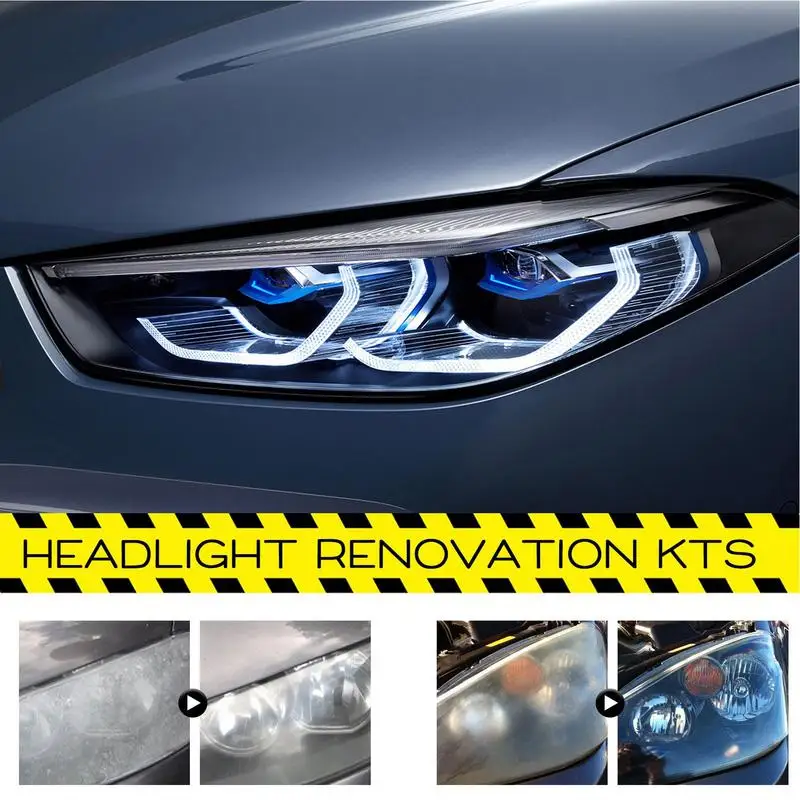 Headlight Restoration Kit Easy To Use Car Headlight Cleaner Kit Headlight Polish Brings Headlights Back To Like New Sponge