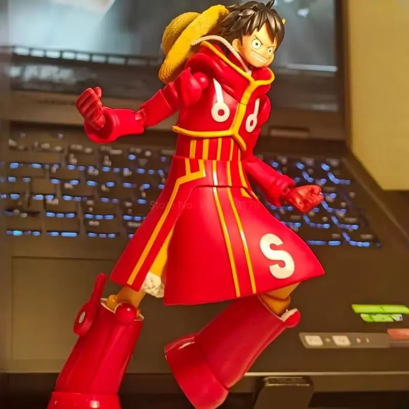 SHF ONE PIECE Luffy Em Estoque Bandai Futuro Cabeça de Ovo Ilha Genuína Articulação Móvel Figura de Ação Modelo Boneca Figura Coleção Presente