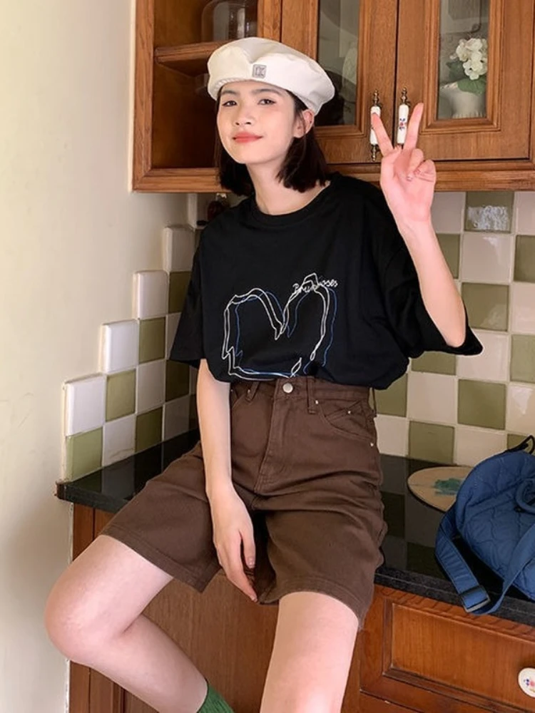 

Шорты женские однотонные повседневные летние универсальные молодые дамы с карманами и высокой талией Лидер продаж модные студенческие простые корейские стильные популярные