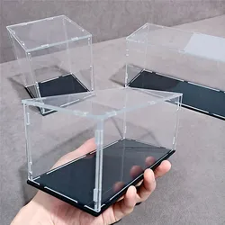 75TANAssemble-Vitrine de cube en acrylique transparent, vitrine de protection anti-poussière pour modèle de jouet, figurines d'action, boîte supérieure de seau