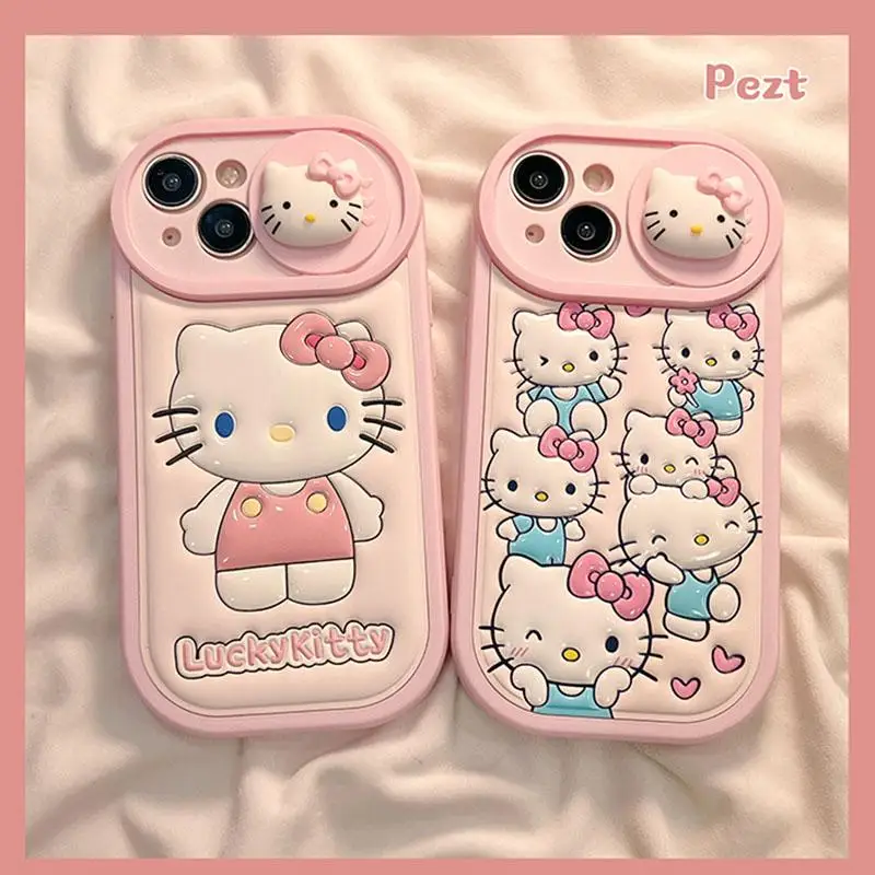 

Hello Kitty Iphone Phone Case Anime Cartoon Applicable To Iphone 15 14 13Promax Fall Prevention Silica Gel Iphone Case Girl Gift