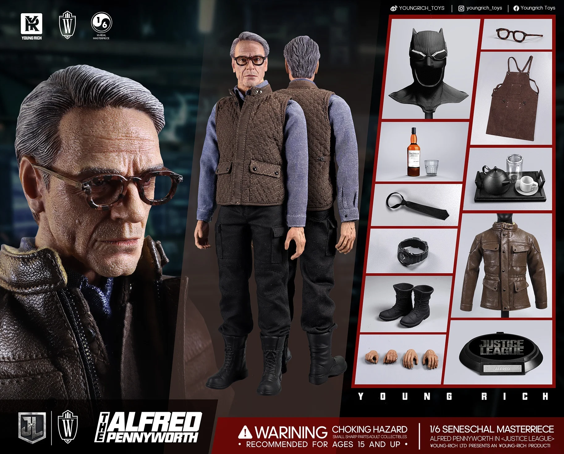 

Youngrich Toys YR022 1/6 Alfred Pennyworth 12inches Action Figure Model