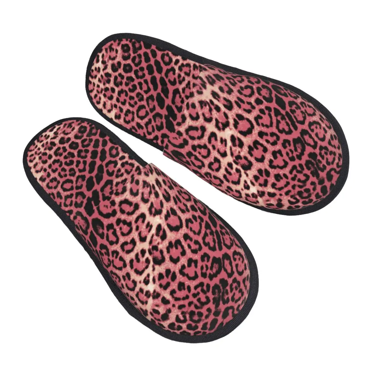 

Memory Foam Slippers Women Cozy Warm Pink Tiger Cheetah Print House Slippers