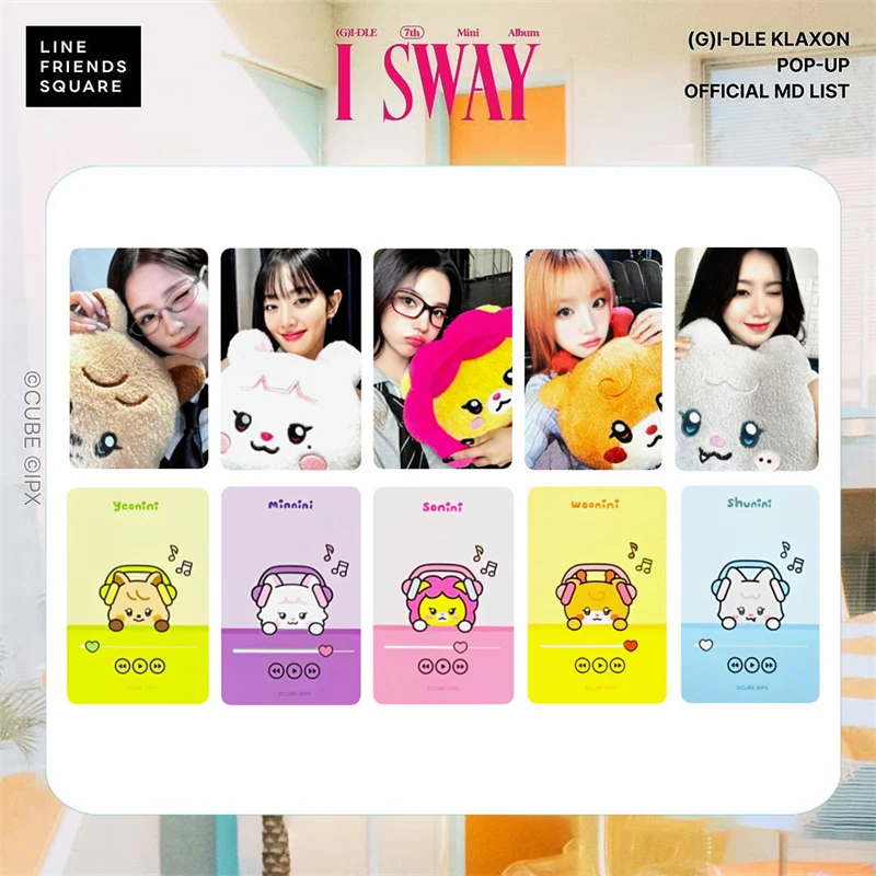 5pcs/set KPOP (G)I-DLE Album I SWAY Flashcards LOMO Cards Offline Photo Cards Song Yuqi Minnie Fan Collection Gift Postcards