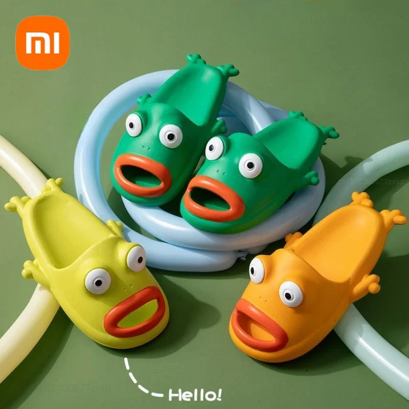 Xiaomi Cute Frog Slippers Female Male Summer Cartoon Shoes Non Slip Thick Soled Indoor Bathroom Outdoor Beach Funny Kids Slipper